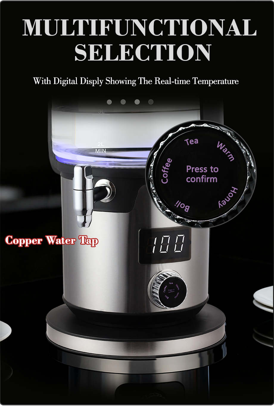 Con pantalla digital mostrando