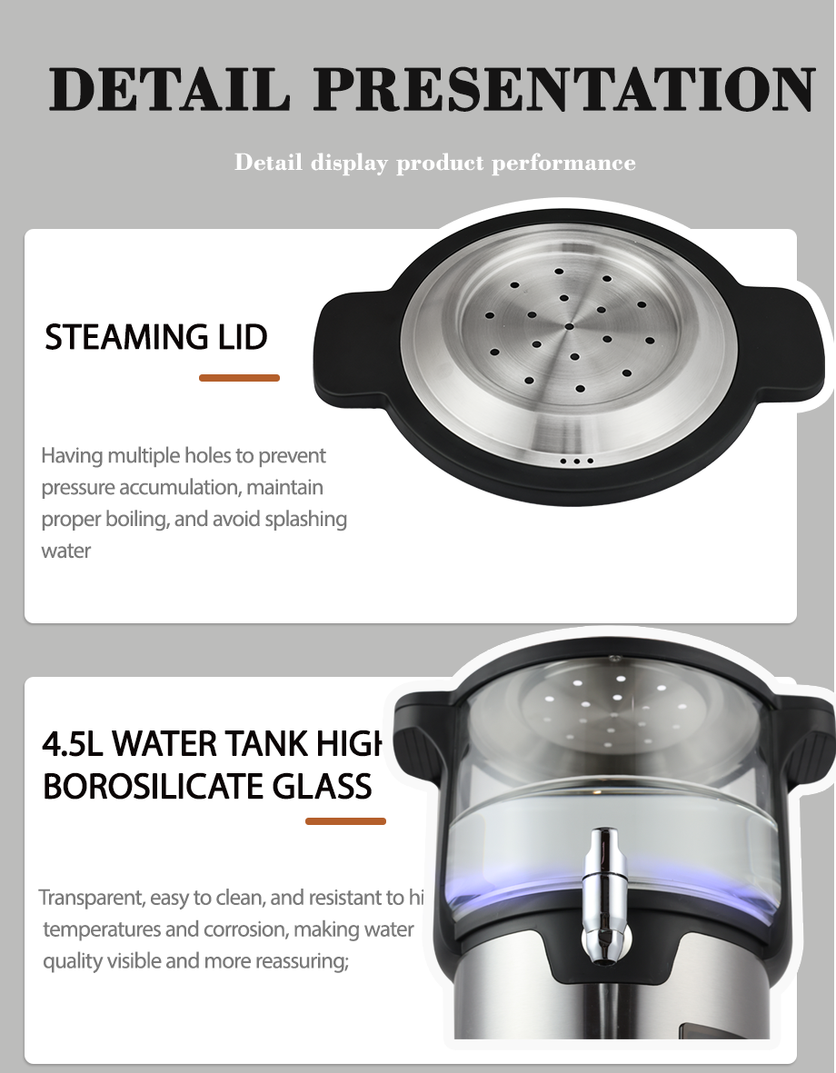 Hervidor de vidrio de borosilicato