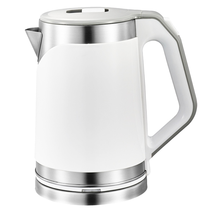 YUEKON Aparatos de cocina Tetera eléctrica de acero inoxidable de doble pared de 2 l Hervidor eléctrico con base de 360 ​​grados 