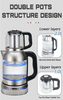 Tetera turca con pantalla Led CE, tetera eléctrica de 2,0l con filtro de vidrio, tetera y cafetera 