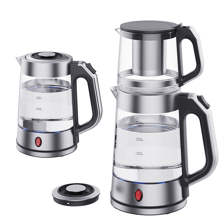 YUEKON Tetera eléctrica de vidrio con tetera, electrodoméstico Skd Ckd, juego de Samovar ruso con filtro