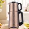 Tea de té de acero de doble acero inoxidable Grado de comida Turca 2 en 1 Té de té eléctrico Fuga de té té Electrice con filtro de infusores 
