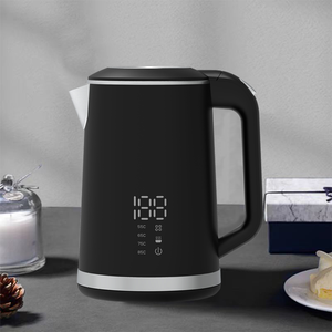Electrodomésticos1.5l 304 Calderas eléctricas con cuerpo de acero inoxidable de calidad alimentaria Jarra eléctrica de hervidor de agua de doble pared 
