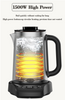 Aparato doméstico OEM Custom Electric Glass Kettle Tea Té Maker Maker Machine 2.0L+1.1LdOuble Heta de acero inoxidable y tetera 