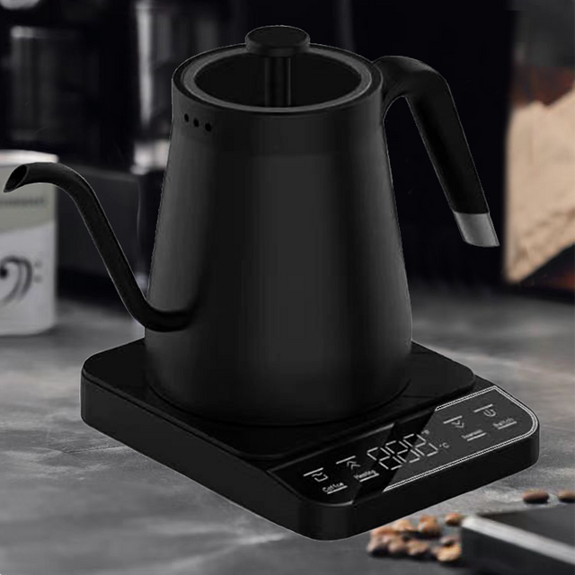 Hervidor de cuello de cisne inteligente Digital eléctrico de escritorio de oficina con cubierta de vidrio negro de 1350W