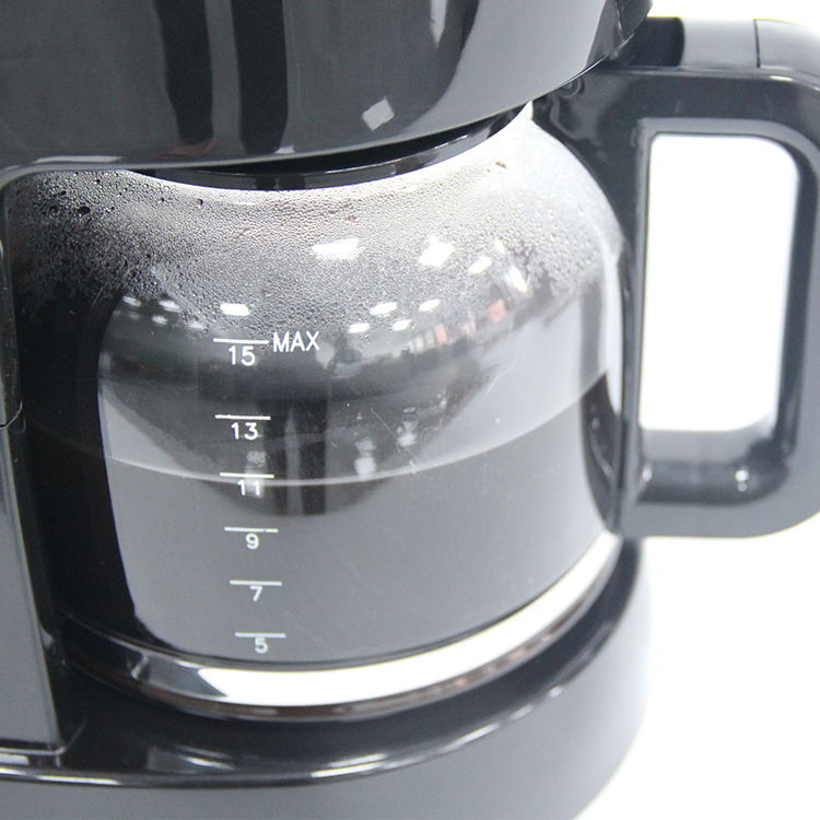 650W Apagado automático 1.5L 5-10 taza Cafetera espresso eléctrica por goteo Negro