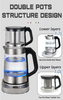 Tetera de agua eléctrica Samovar, Control Digital de temperatura, preservación del calor, tetera de vidrio con colador de té y tapa de vidrio
