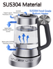 YUEKON Diseño Hervidor de vidrio doble Interruptor automático Control de temperatura 2 en 1 Máquina de té turco Samovar eléctrico
