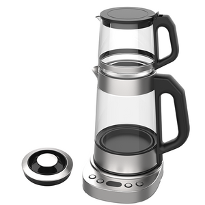 YUEKON-hervidor de agua eléctrico de 1,7 L, máquina de té eléctrica rusa Samovar turca, doble tetera de acero inoxidable con tetera de 1,0 L