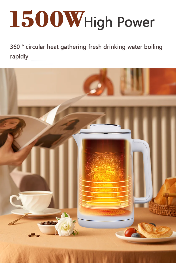 Nuevo diseño Tea Pot Digital 1.5L+1.1L Turco Samovar Kettle Electric Tea Maker Juego de control de control de color automático Doble Kettle