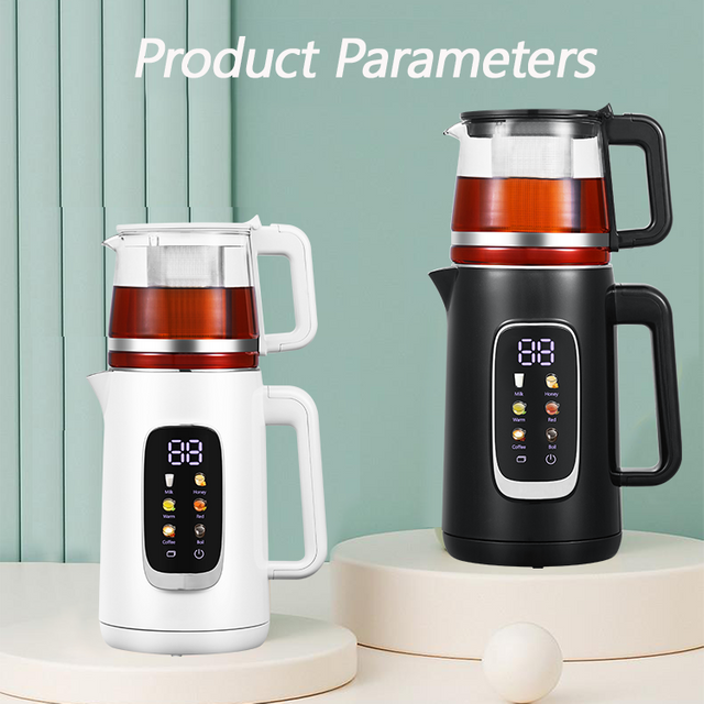 Electrodomésticos de venta en caliente Doble capa 1.5L+1.1L acero inoxidable agua eléctrica hervidor de agua árabe samovar creador de té de vidrio tetera