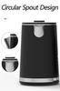 Hervidor moderno de doble pared de 1500w, Base de 360 ​​grados, 1,5l + 1,1l, Hervidor eléctrico inteligente de doble capa con tetera pequeña