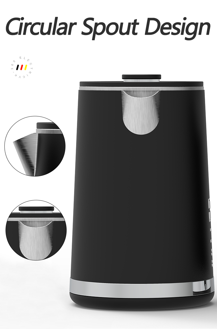 Hervidor moderno de doble pared de 1500w, Base de 360 ​​grados, 1,5l + 1,1l, Hervidor eléctrico inteligente de doble capa con tetera pequeña