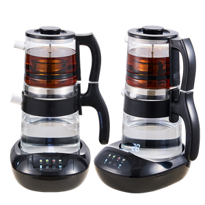 YUEKON Smart Appliances Tea Maker Samovar nuevo 1.8l + 0.9l doble capa táctil frío inteligente de vidrio de borosilicato alto