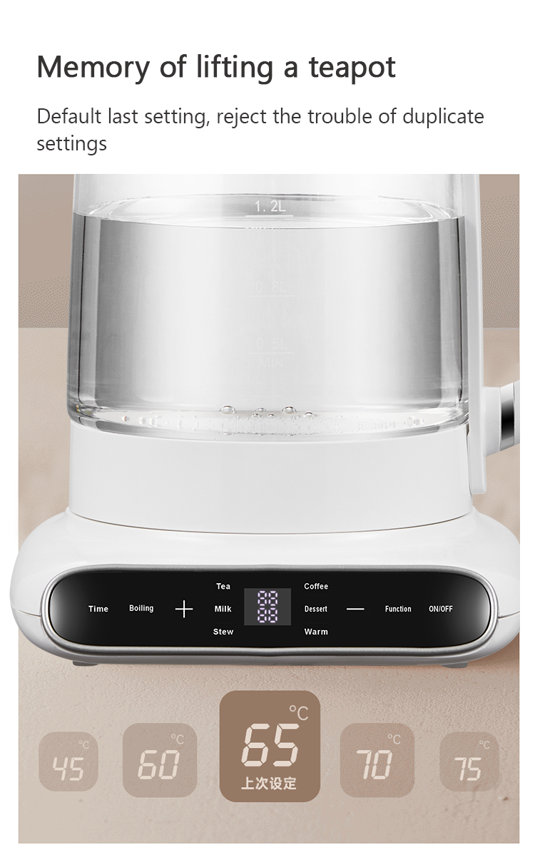 Hervidor eléctrico de vidrio doble con calentador, tetera de vidrio con Control de temperatura, diseño de tetera turca Samovar