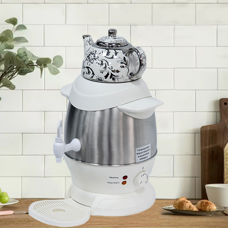 Tetera Samovar comercial de la mejor calidad, hervidor eléctrico multifuncional de 4l, Samovar de cerámica blanca inoxidable