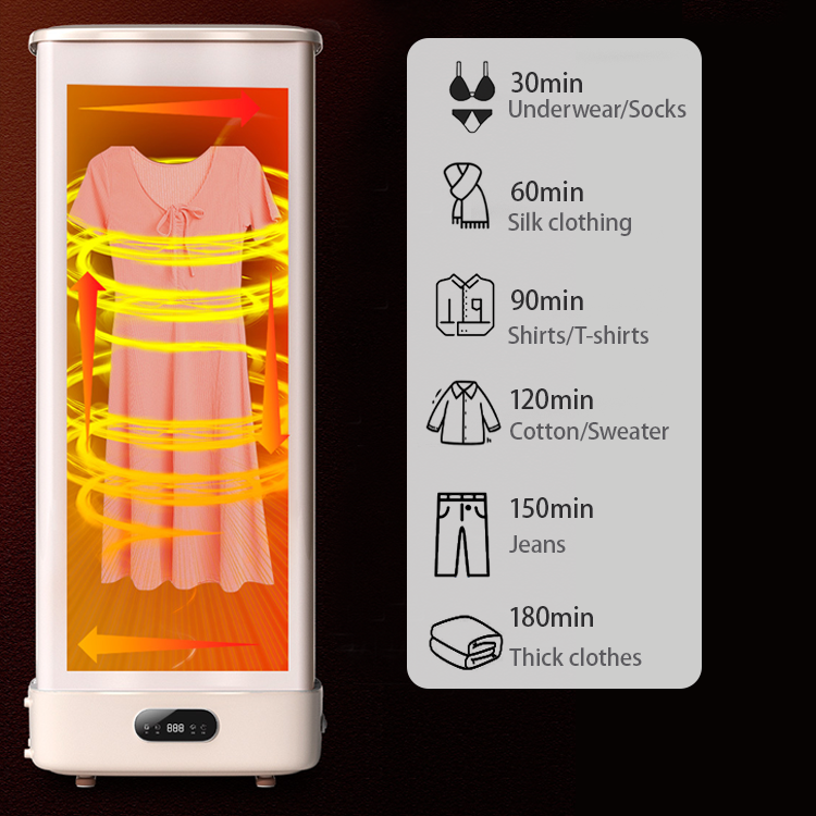 Secador portátil para secar ropa, temporizador inteligente, aromaterapia, desodorización, secador de ropa para interiores