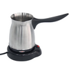 Cafetera árabe turca de Color plateado, cafetera Espresso Mocha de 0,5 l, hervidor de café pequeño de acero inoxidable con mango