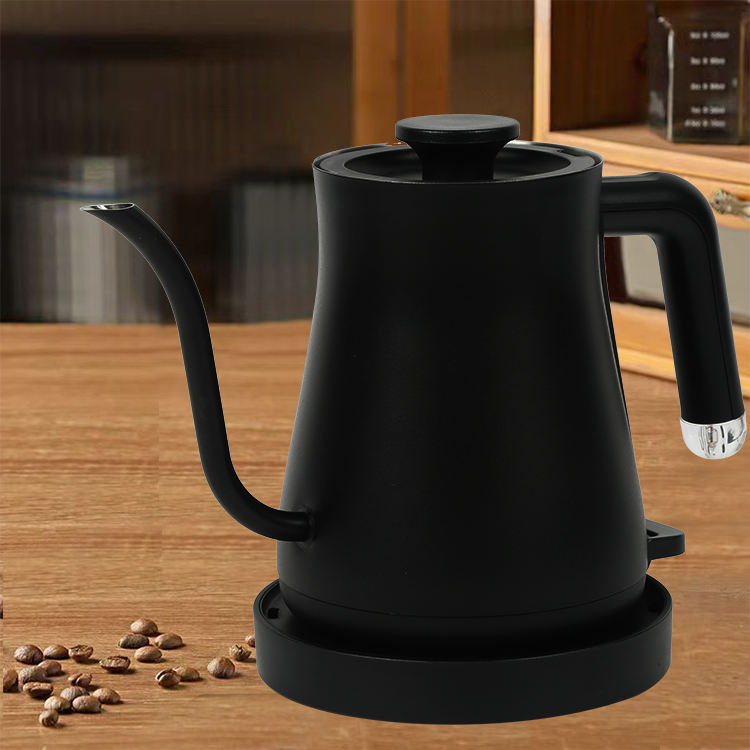Tetera de acero inoxidable de 600ml y 1200w para café, hervidor eléctrico con cuello de cisne