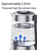  Tetera de cristal 2 en 1 combinada Samovar doble, tetera de 1,7 L + 1,0 L con cuerpo de cristal, electrodoméstico de cocina 