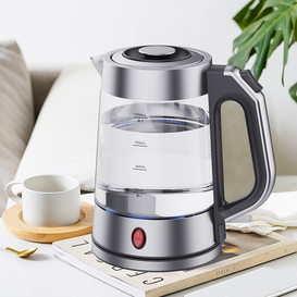 YUEKON Venta Caliente 1.7l Apagado Automático Tetera Eléctrica Tetera de Vidrio Eléctrica Con Led Azul