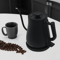 Hervidor inalámbrico de agua caliente negro Hervidor eléctrico con cuello de cisne de 1,0 l Agarre cómodo para la mano con hervidor electrónico por goteo para el hogar
