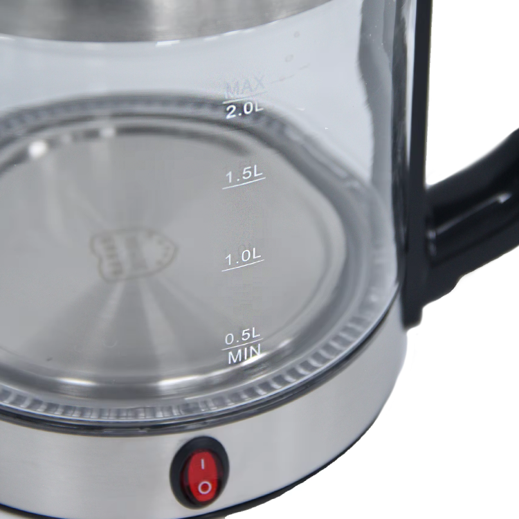 Mini tetera eléctrica portátil, caldera de agua con cuerpo de vidrio de 2,0 L, con función para mantener el calor, máquina para hacer té eléctrico 