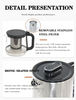 Aparato doméstico OEM Custom Electric Glass Kettle Tea Té Maker Maker Machine 2.0L+1.1LdOuble Heta de acero inoxidable y tetera 