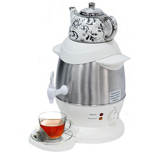 Electrodomésticos de gran venta, tetera turca eléctrica de doble capa, juego de tetera Samovar árabe con Hervidor eléctrico de cerámica para Cocina