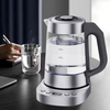  Tetera de cristal 2 en 1 combinada Samovar doble, tetera de 1,7 L + 1,0 L con cuerpo de cristal, electrodoméstico de cocina 