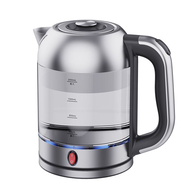 Máquina para hacer té, hervidores eléctricos con cafetera de cristal, tetera, calentador caliente de 1850W, jarra eléctrica portátil de ebullición rápida, tetera de cristal 