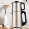 Tea de té de acero de doble acero inoxidable Grado de comida Turca 2 en 1 Té de té eléctrico Fuga de té té Electrice con filtro de infusores 