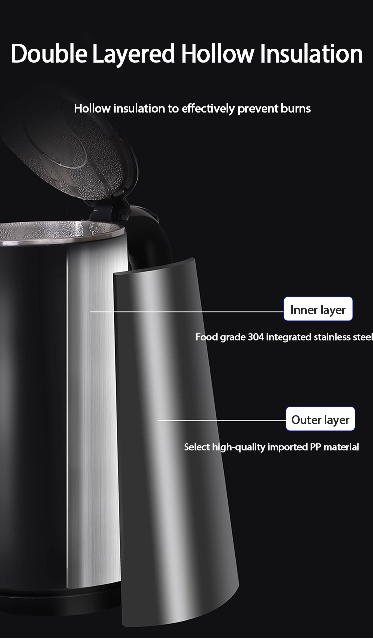 Hervidor de té eléctrico Digital inteligente con Control de temperatura, jarra de acero inoxidable de 1,5 l, doble capa