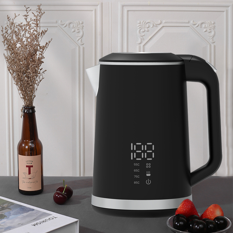 Hervidor eléctrico inteligente de acero inoxidable 304 para el hogar, tetera eléctrica de doble pared con apagado automático, tetera para mantener el calor, tetera de agua saludable 