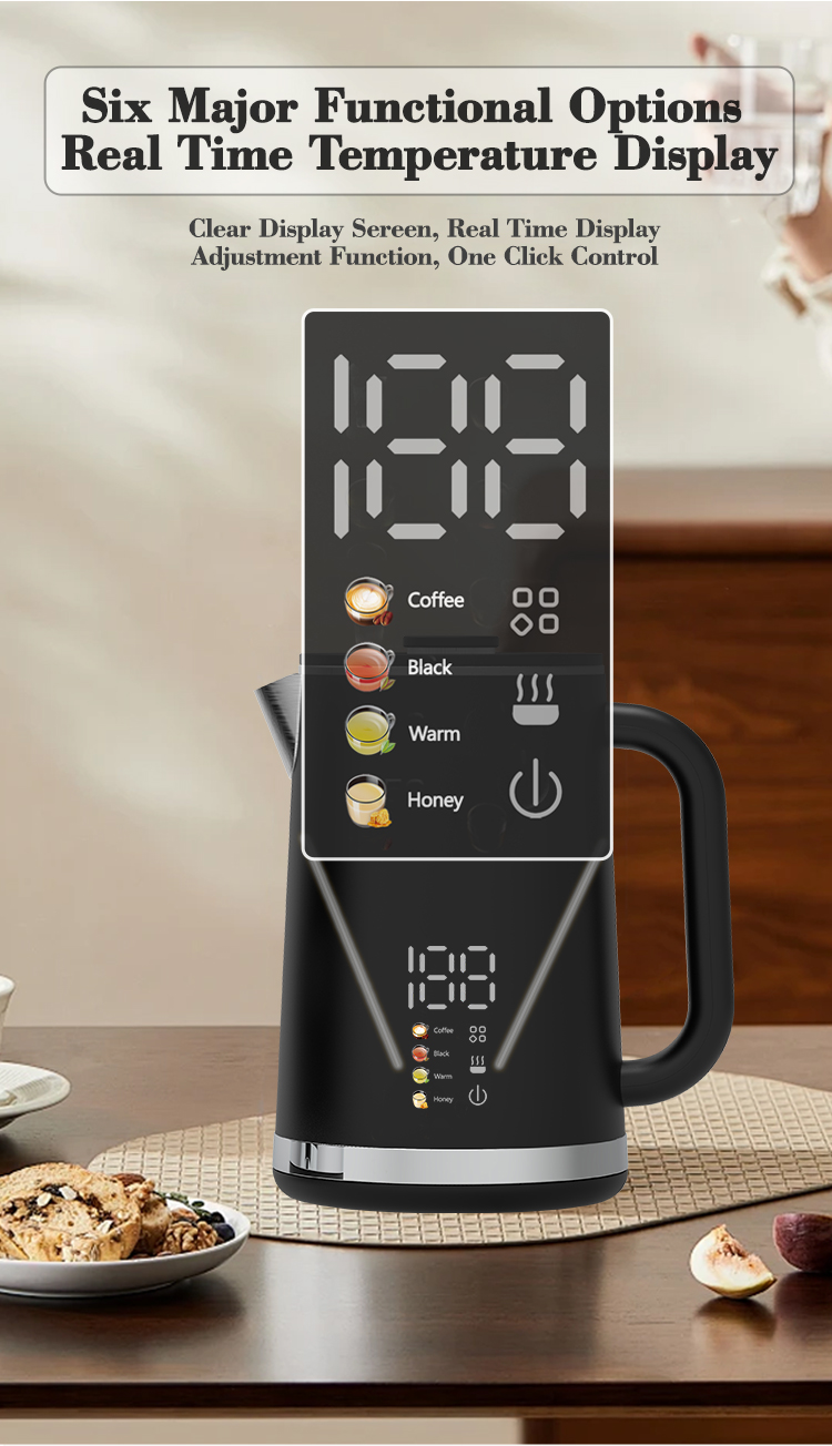 Electrodomésticos nuevos diseño de diseño eléctrico de fábrica Borosilicate Glass Tea Té Glass Glass Hervidor de té para té alto
