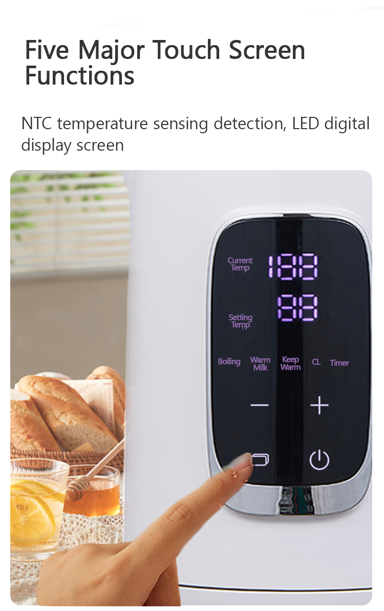 1500W Pantalla digital Hervidor de té Electric Wuttle Tea Wuttle con control táctil con control y pantalla sensibles al tacto