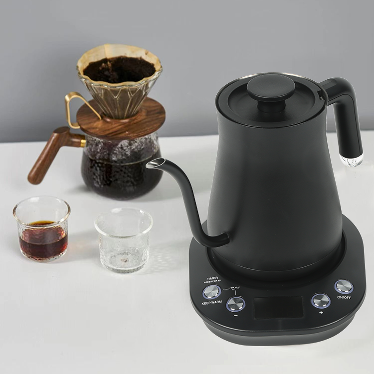 Tetera con revestimiento de acero inoxidable 304 para té y café, tetera con cuello de cisne, apagado automático, surtidor largo, hervidor de café con Control de temperatura 