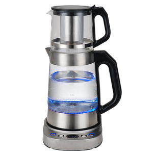 Medio Oriente Arabia Saudita Samovar nuevo tipo 1.7l + 1.0l tetera turca de acero inoxidable con tetera de vidrio Hervidor eléctrico