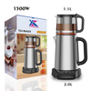 Aparato doméstico OEM Custom Electric Glass Kettle Tea Té Maker Maker Machine 2.0L+1.1LdOuble Heta de acero inoxidable y tetera 