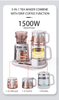 Hervidor de vidrio multifuncional de 1500W, hervidor doble inalámbrico inteligente, tetera eléctrica, juego de cafetera, Control Digital de temperatura