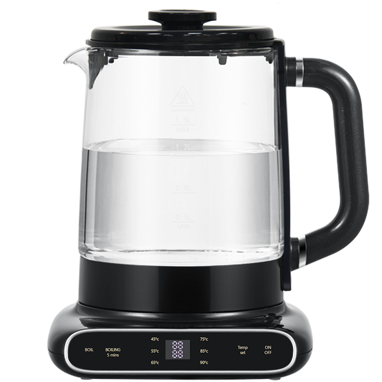 Hervidor inalámbrico con cuerpo de vidrio de doble capa, 1,5l + 1,1l, con filtro de té para cocina y hogar 