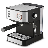 Cafetera eléctrica a vapor, cafetera semiautomática de acero inoxidable