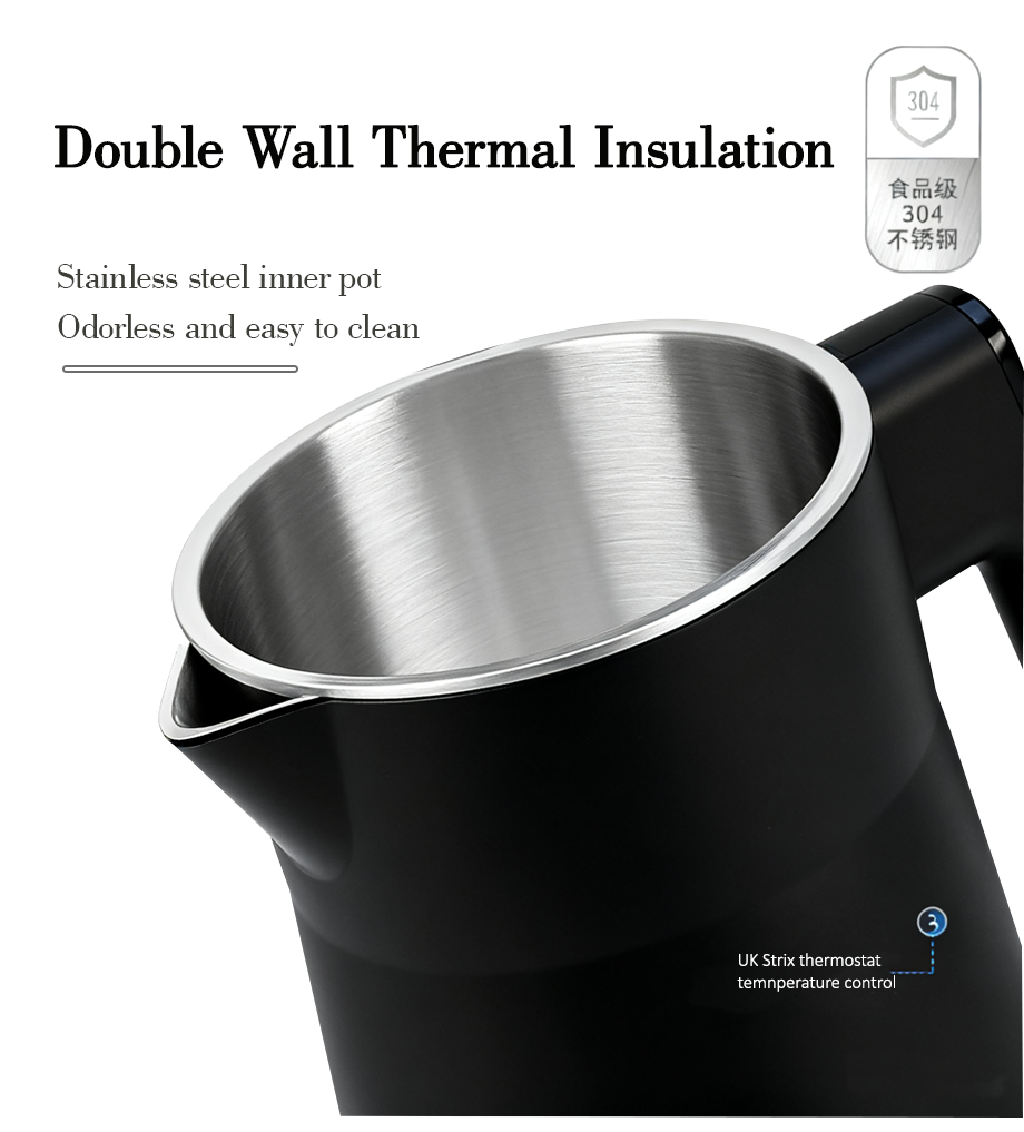 Hervidores con termostato Strix, venta al por mayor de fábrica, hervidor de agua eléctrico de 1500W y juego de tetera con pantalla de Control táctil para mantener el calor