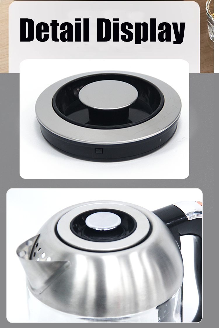 Elemento calefactor automático inteligente de acero inoxidable, juego de tetera eléctrica para mantener el calor, tetera turca eléctrica de vidrio 