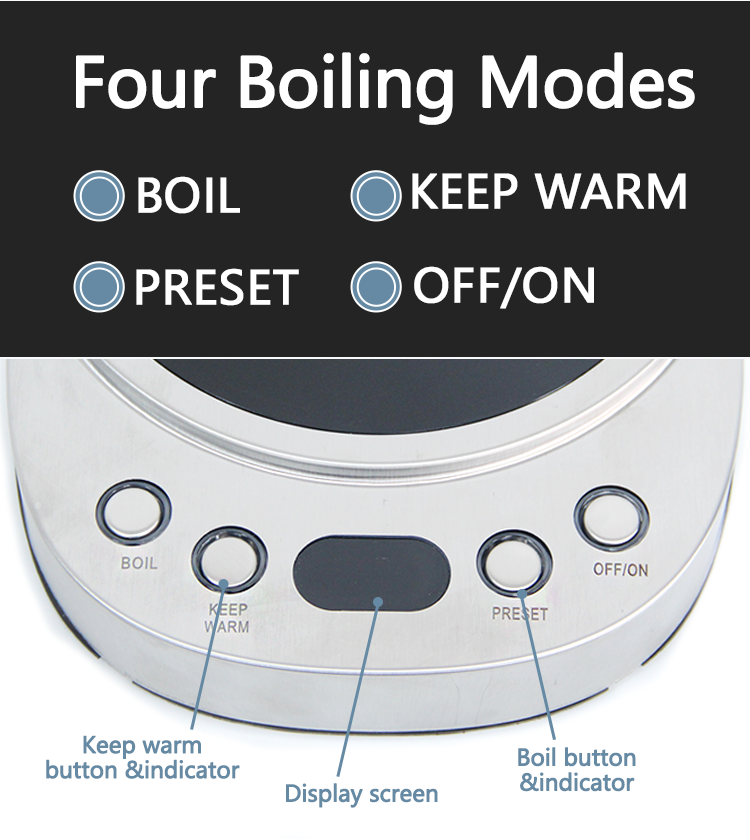 YUEKON Diseño Hervidor de vidrio doble Interruptor automático Control de temperatura 2 en 1 Máquina de té turco Samovar eléctrico