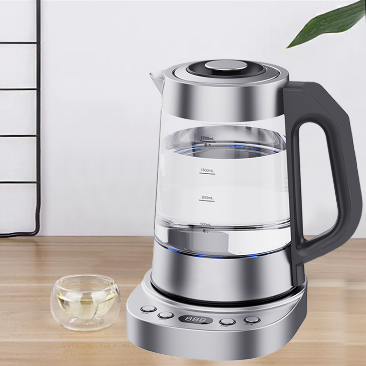 Hervidor de agua eléctrico de 1850W y 1,7 L, electrodomésticos de cocina y electrodomésticos, máquina para hacer té eléctrica de vidrio, tetera de vidrio 