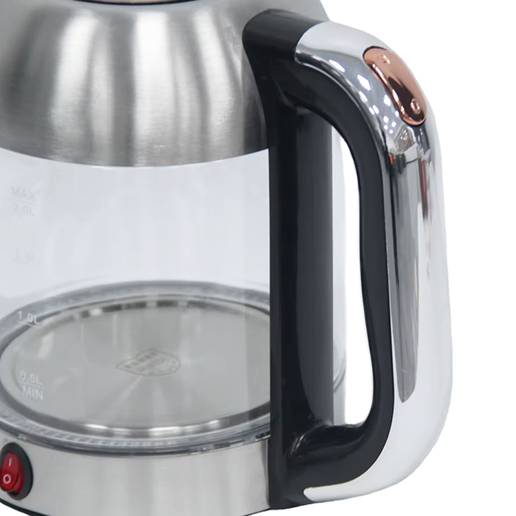 Mini tetera eléctrica portátil, caldera de agua con cuerpo de vidrio de 2,0 L, con función para mantener el calor, máquina para hacer té eléctrico 