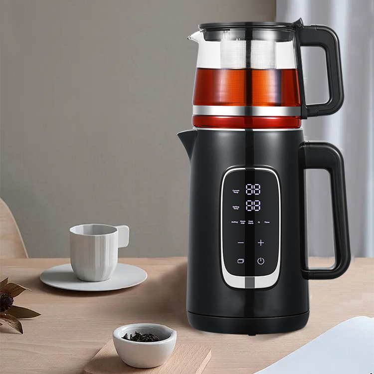Gran oferta 2,6l 2 en 1 teteras eléctricas hervidor Digital bandeja turca con Control de temperatura