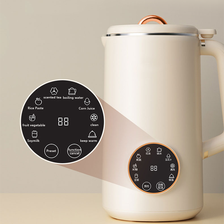 Máquina inteligente de leche de soja con sonido ligero, exprimidor multifunción portátil de capacidad media para alimentos auxiliares para el hogar