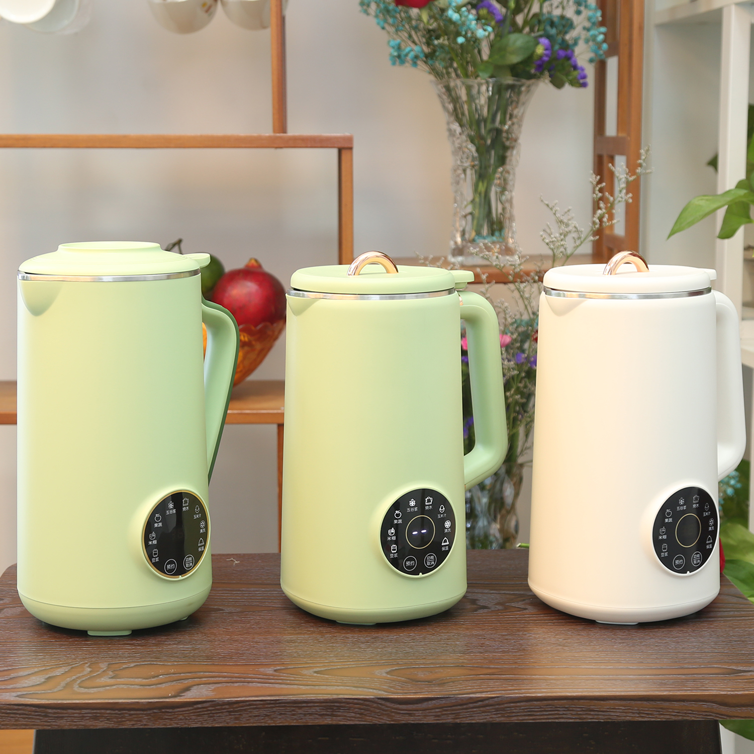 Máquina inteligente de leche de soja con sonido ligero, exprimidor multifunción portátil de capacidad media para alimentos auxiliares para el hogar